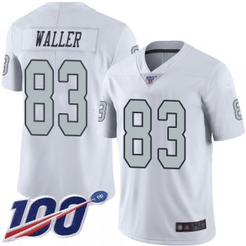 Youth #83 Oakland Raiders Darren Waller Limited White Jersey: Football 100th Season Rush Vapor Untouchable