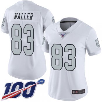 Women's #83 Oakland Raiders Darren Waller Limited White Jersey: Football 100th Season Rush Vapor Untouchable