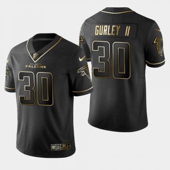 Men's Atlanta Falcons #30 Todd Gurley Golden Edition Jersey - Black