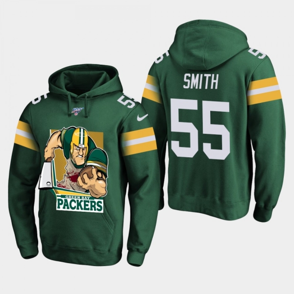 Men's Green Bay Packers #55 Za'Darius Smith Cartoon Mascot Pullover Hoodie - Green