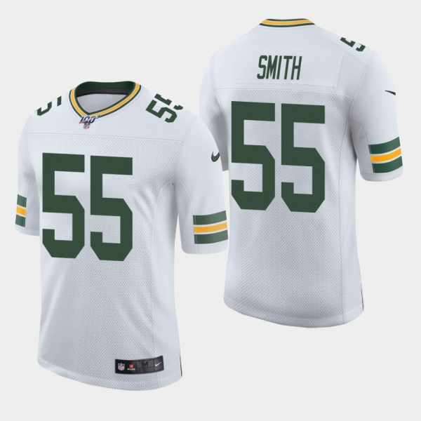 Men's Green Bay Packers #55 Za'Darius Smith 100th Season Vapor Limited Jersey - White