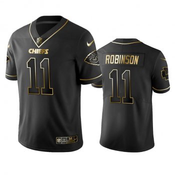 Men's NFL 100 Commercial Demarcus Robinson Kansas City Chiefs Black Golden Edition Vapor Untouchable Limited Jersey - Men's