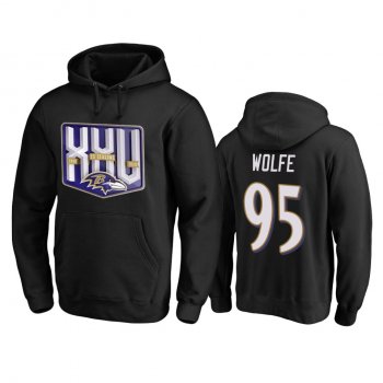 Men's Derek Wolfe Baltimore Ravens Black 25th Season Pullover Hoodie