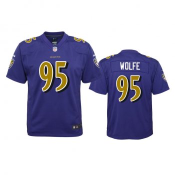 Youth Baltimore Ravens Derek Wolfe Purple Color Rush Game Jersey