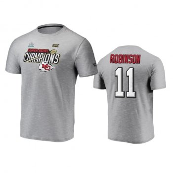 Men's Kansas City Chiefs Demarcus Robinson Heather Gray Super Bowl LIV Champions Trophy Collection Locker Room T-Shirt