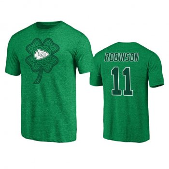 Men's Kansas City Chiefs Demarcus Robinson Heathered Kelly Green St. Patrick's Day Paddy's Pride T-Shirt