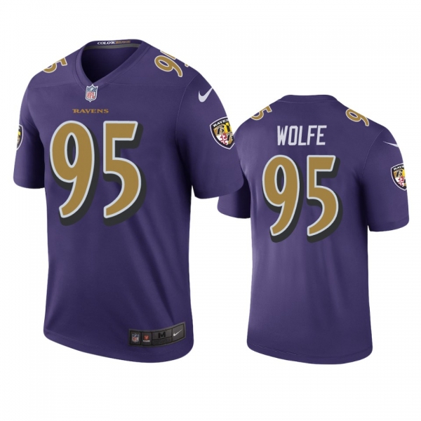 Men's Baltimore Ravens Derek Wolfe Purple Color Rush Legend Jersey