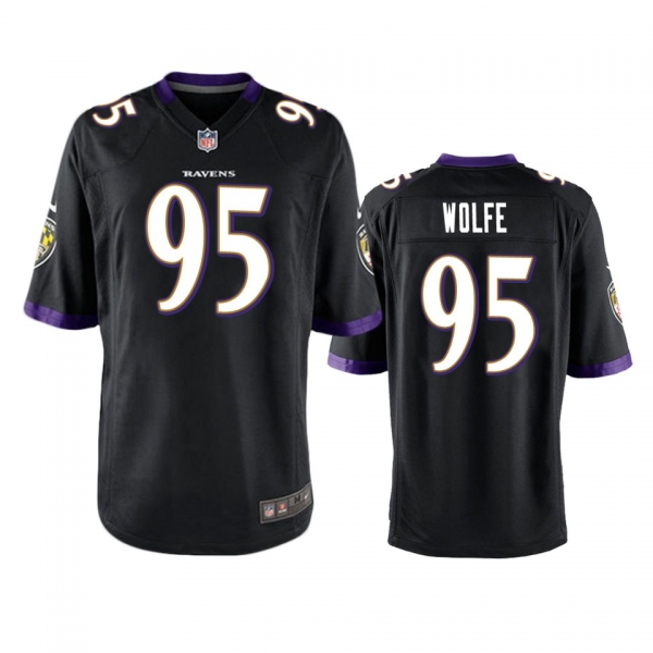 Men's Baltimore Ravens Derek Wolfe Black Game Jersey