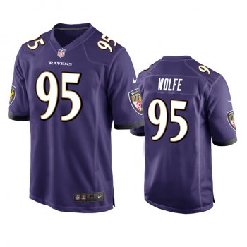 Men's Baltimore Ravens Derek Wolfe Purple Game Jersey