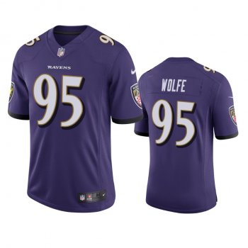 Men's Derek Wolfe Baltimore Ravens Purple Vapor Limited Jersey