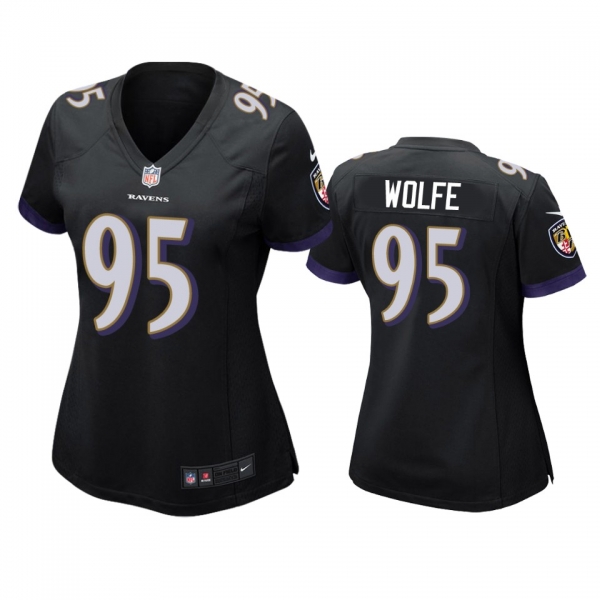 Women's Baltimore Ravens Derek Wolfe Black Game Jersey