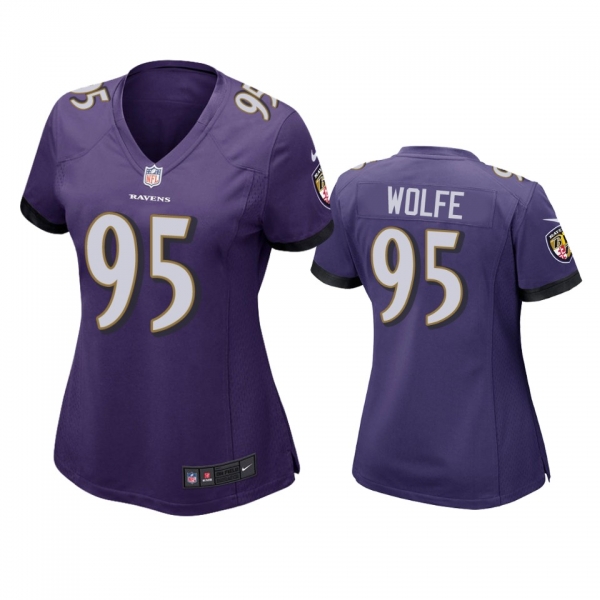 Women's Baltimore Ravens Derek Wolfe Purple Game Jersey