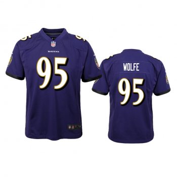 Youth Ravens Derek Wolfe Purple Game Jersey