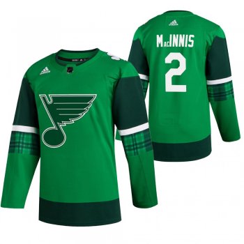 Blues Al MacInnis #2 Green 2020 St. Patrick's Day Authentic Player Jersey