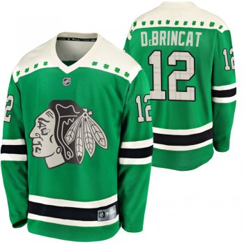 Blackhawks Alex DeBrincat #12 Green 2020 St. Patrick's Day Replica Player Jersey