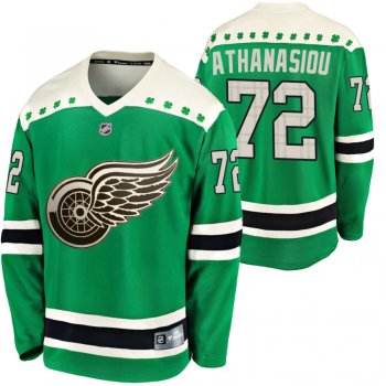 Red Wings Andreas Athanasiou #72 Green 2020 St. Patrick's Day Replica Player Jersey