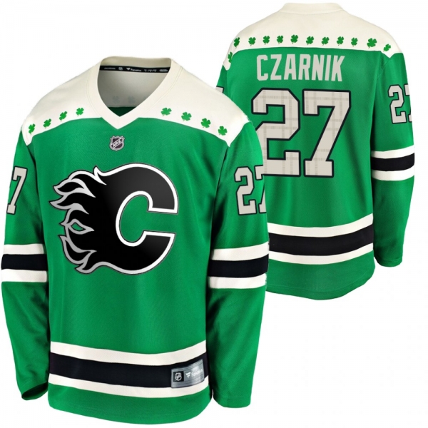 Calgary Flames Austin Czarnik #27 Green 2020 St. Patrick's Day Breakaway Jersey