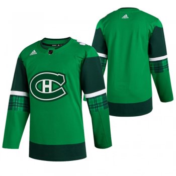 Oilers # Green 2020 St. Patrick's Day Authentic Team Jersey