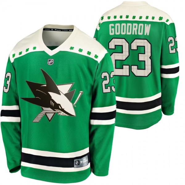 Sharks Barclay Goodrow #23 Green 2020 St. Patrick's Day Replica Player Jersey