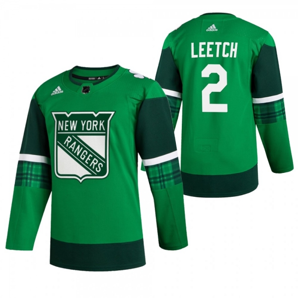 Rangers Brian Leetch #2 Green 2020 St. Patrick's Day Authentic Player Jersey