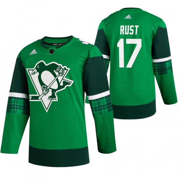 Penguins Bryan Rust #17 Green 2020 St. Patrick's Day Authentic Player Jersey