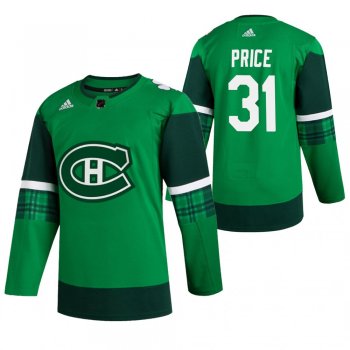 Canadiens Carey Price #31 Green 2020 St. Patrick's Day Authentic Player Jersey