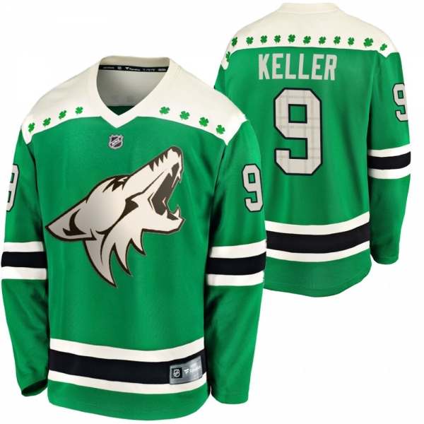 Coyotes Clayton Keller #9 Green 2020 St. Patrick's Day Replica Player Jersey