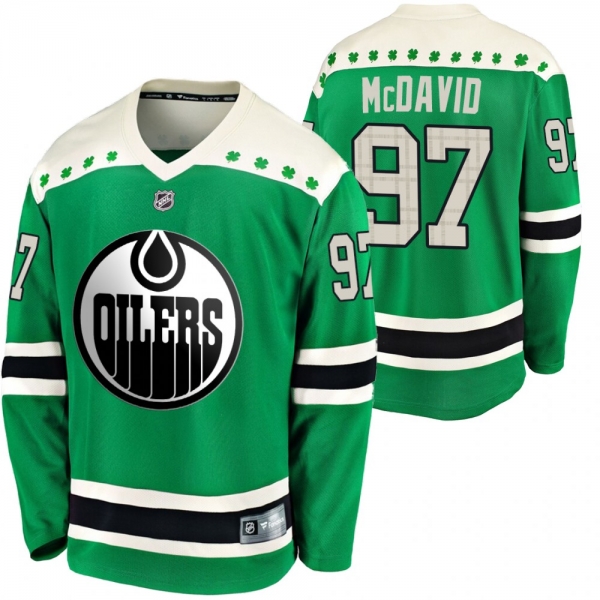 Edmonton Oilers Connor McDavid #97 Green 2020 St. Patrick's Day Breakaway Jersey