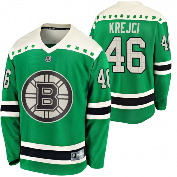 Bruins David Krejci #46 Green 2020 St. Patrick's Day Replica Player Jersey