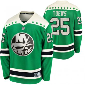 Islanders Devon Toews #25 Green 2020 St. Patrick's Day Replica Player Jersey