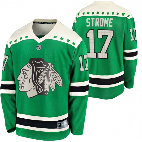 Blackhawks Dylan Strome #17 Green 2020 St. Patrick's Day Replica Player Jersey