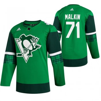 Penguins Evgeni Malkin #71 Green 2020 St. Patrick's Day Authentic Player Jersey