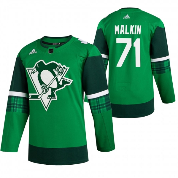 Penguins Evgeni Malkin #71 Green 2020 St. Patrick's Day Authentic Player Jersey