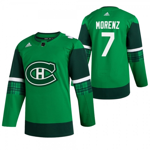 Canadiens Howie Morenz #7 Green 2020 St. Patrick's Day Authentic Player Jersey