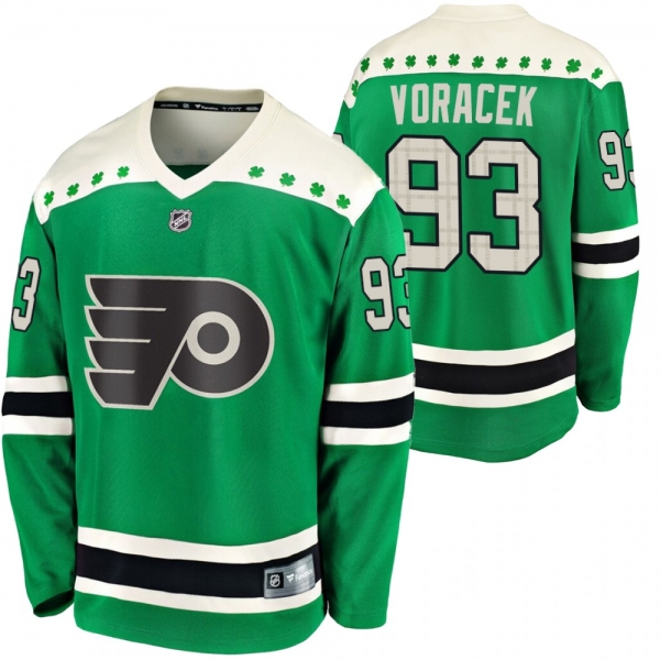 Philadelphia Flyers #93 Jakub Voracek Green 2020 St. Patrick's Day Breakaway Jersey