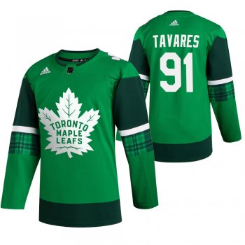 Toronto Maple Leafs John Tavares #91 Green 2020 St. Patrick's Day Leafs Forever Jersey