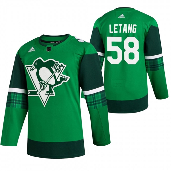 Penguins Kris Letang #58 Green 2020 St. Patrick's Day Authentic Player Jersey