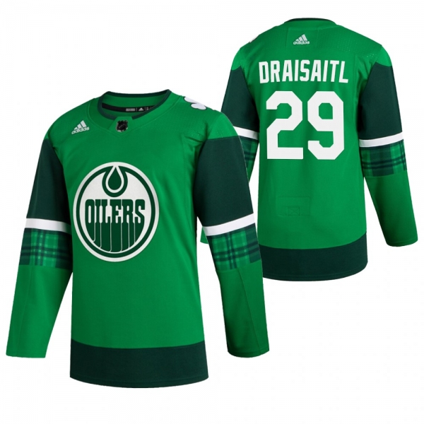 Oilers Leon Draisaitl #29 Green 2020 St. Patrick's Day Authentic Player Jersey