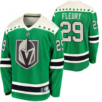 Vegas Golden Knights #29 Marc-Andre Fleury Green 2020 St. Patrick's Day Breakaway Jersey