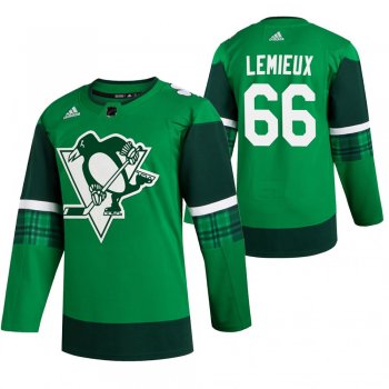 Penguins Mario Lemieux #66 Green 2020 St. Patrick's Day Authentic Player Jersey