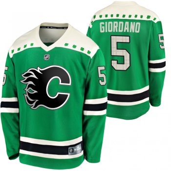 Calgary Flames Mark Giordano #5 Green 2020 St. Patrick's Day Breakaway Jersey