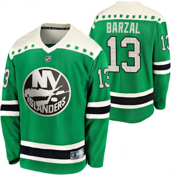 Islanders Mathew Barzal #13 Green 2020 St. Patrick's Day Replica Player Jersey