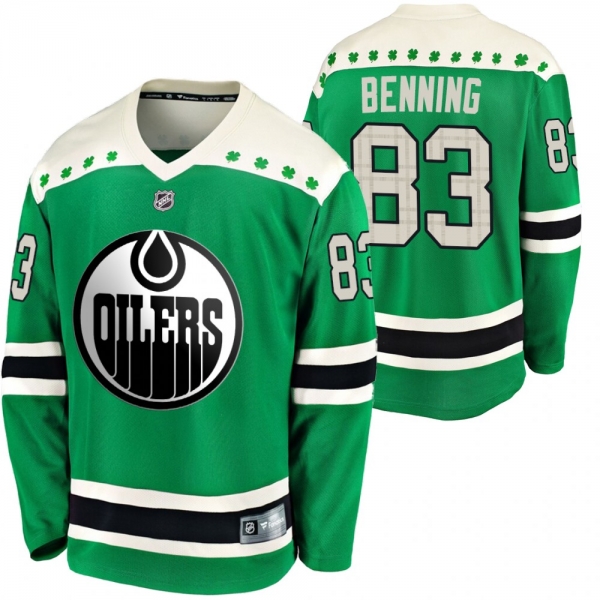 Edmonton Oilers Matt Benning #83 Green 2020 St. Patrick's Day Breakaway Jersey