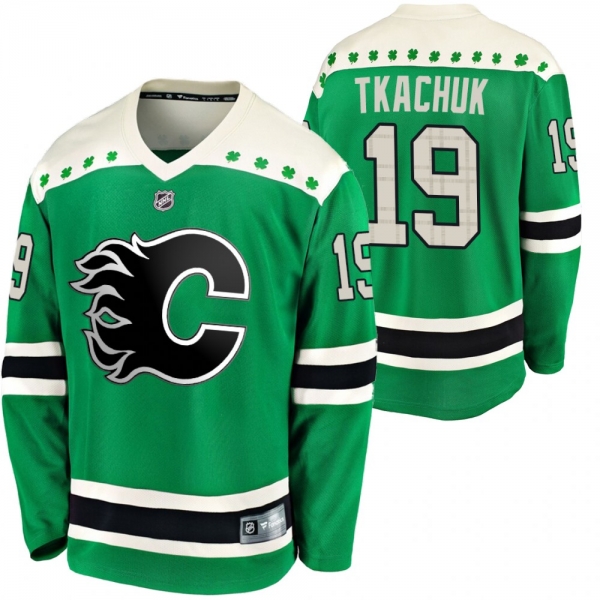 Calgary Flames Matthew Tkachuk #19 Green 2020 St. Patrick's Day Breakaway Jersey