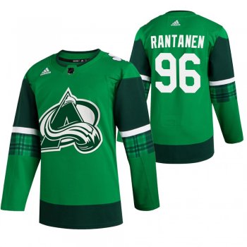 Avalanche Mikko Rantanen #96 Green 2020 St. Patrick's Day Authentic Player Jersey