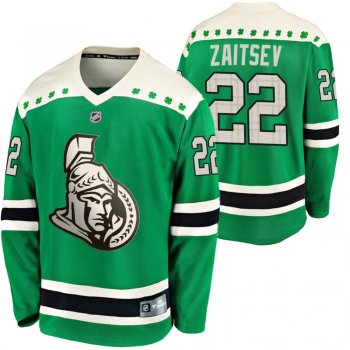 Senators Nikita Zaitsev #22 Green 2020 St. Patrick's Day Replica Player Jersey