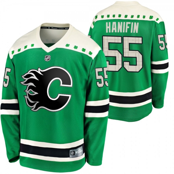 Calgary Flames Noah Hanifin #55 Green 2020 St. Patrick's Day Breakaway Jersey