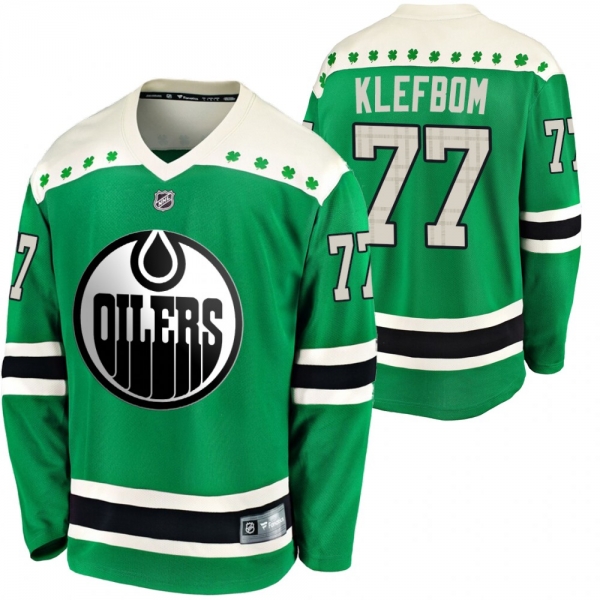 Edmonton Oilers Oscar Klefbom #77 Green 2020 St. Patrick's Day Breakaway Jersey