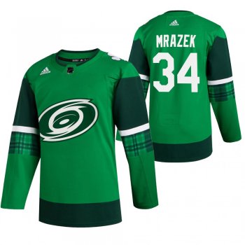 Hurricanes Petr Mrazek #34 Green 2020 St. Patrick's Day Authentic Player Jersey