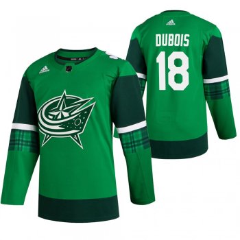 Blue Jackets Pierre-Luc Dubois #18 Green 2020 St. Patrick's Day Authentic Player Jersey